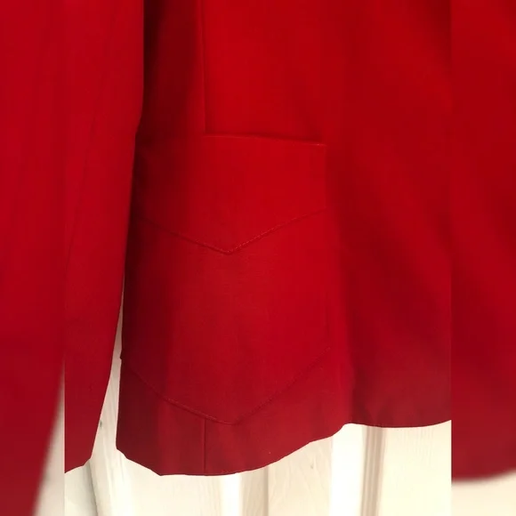 Vintage Red Blazer with Pockets - Picture 4 of 8